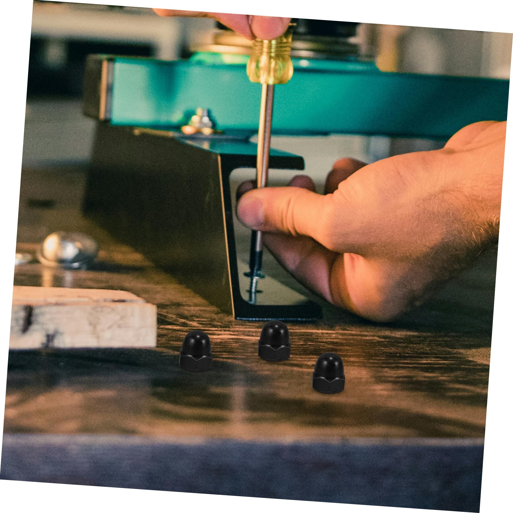 CIYODO Pcs Bolt End Cap Nuts Black Zinc Plated Screw Covers for Electric and Static Protection