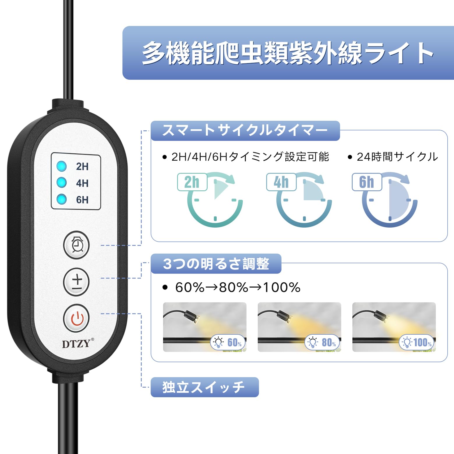 Amazon.co.jp: DTZY爬虫類 ライト 亀 バスキング ライト兼用 25W+50W