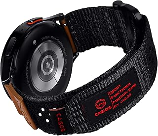 CAGOS Nylon Bands for Samsung Galaxy Watch 6 Band Classic 47mm/Galaxy Watch 5 4 40mm 44mm/Galaxy Watch 5 Pro 45mm//Galaxy Watch 4 Classic 42mm 46mm, 20mm Watch Band Rugged Woven Sport Loop Strap for Men