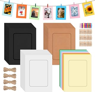 Cardboard Picture Frames, Set of 40 6 Inch Paper Picture Frames, Includes Colourful…