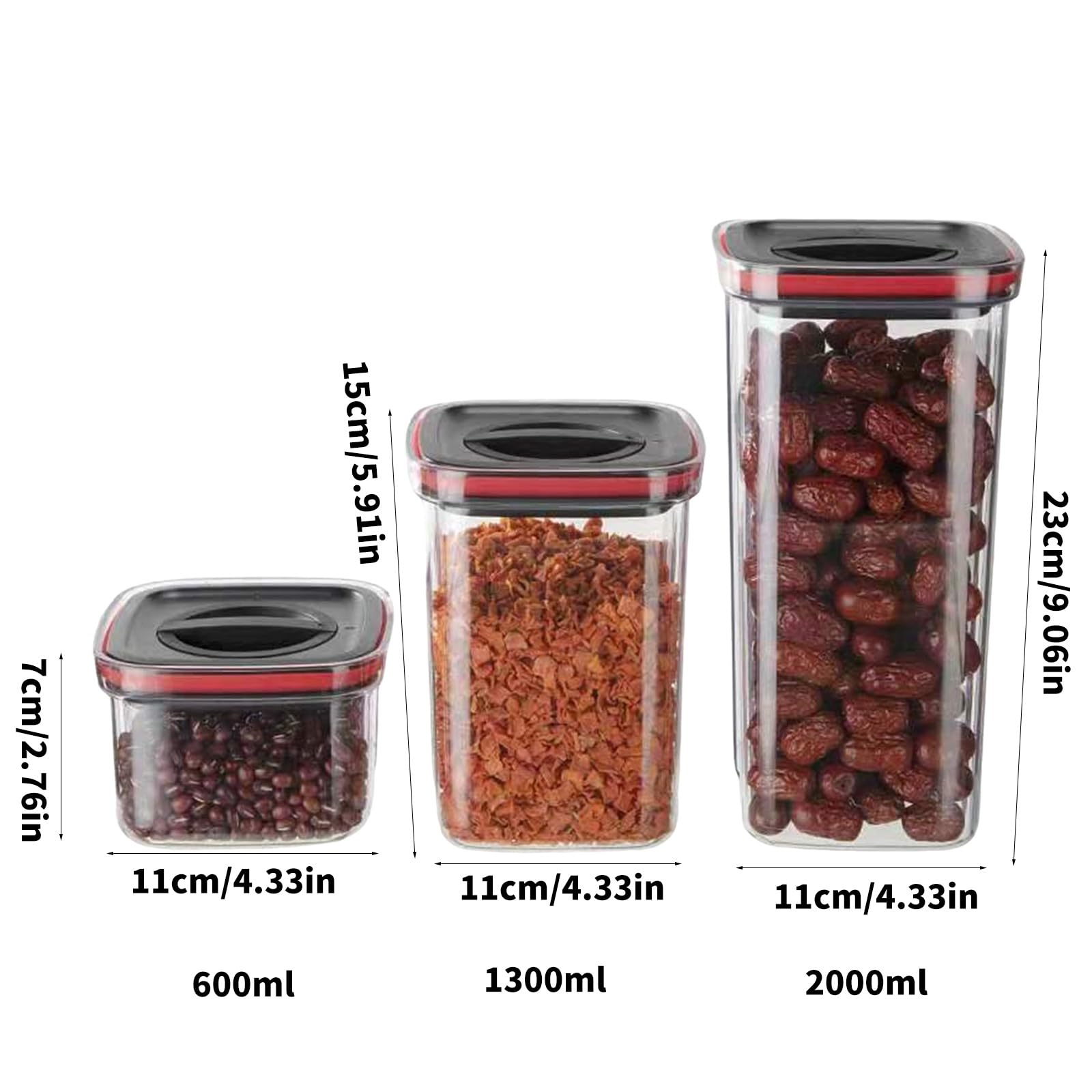 Set organizzatori da Cucina 3 contenitori Trasparenti attorcigliati per Un Facile Accesso agli ingredienti