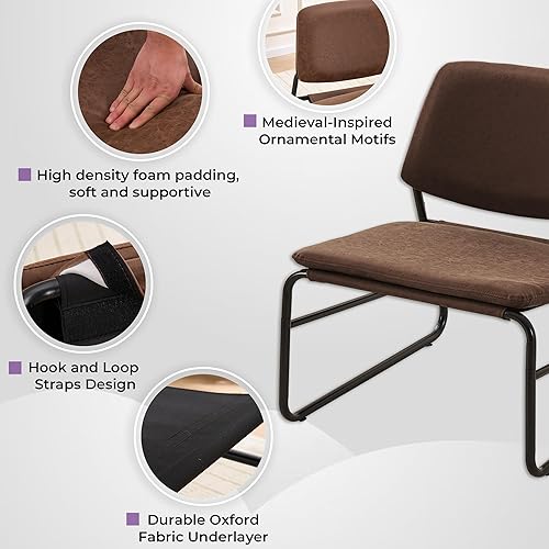 Miniatura 8 de DAICO Silla decorativa moderna, cómoda silla de sala de estar, sillas decorativas sin brazos, sillas laterales tapizadas con marco de metal para