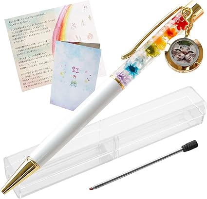 Amazon Co Jp 花 まりか ペット お供え 虹の橋 ハーバリウム ボールペン 替え芯 付き 完成品 写真入り ロケット 仏花 文房具 オフィス用品