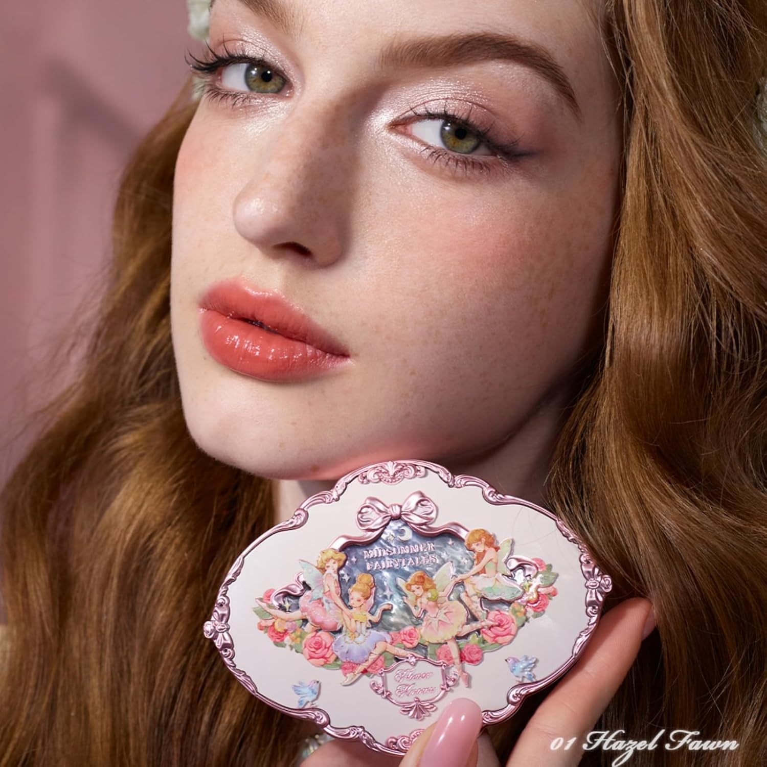 Flower Knows Midsummer Fairytales Embossed Five-Color Makeup Palette,Nude Eyeshadow with 4 Matte + Shimmer Shades,Blendable Smooth Cute Face Makeup,0.23 oz(01 Hazel Fawn)