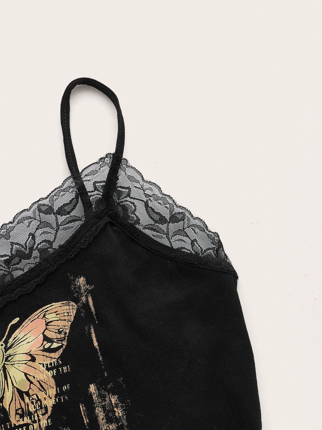 SOLY HUX Women's Y2k Gothic Lace Trim Cami Crop Top Sleeveless Sexy Tank Tops Camisole Clubwear Outfit - Image 4