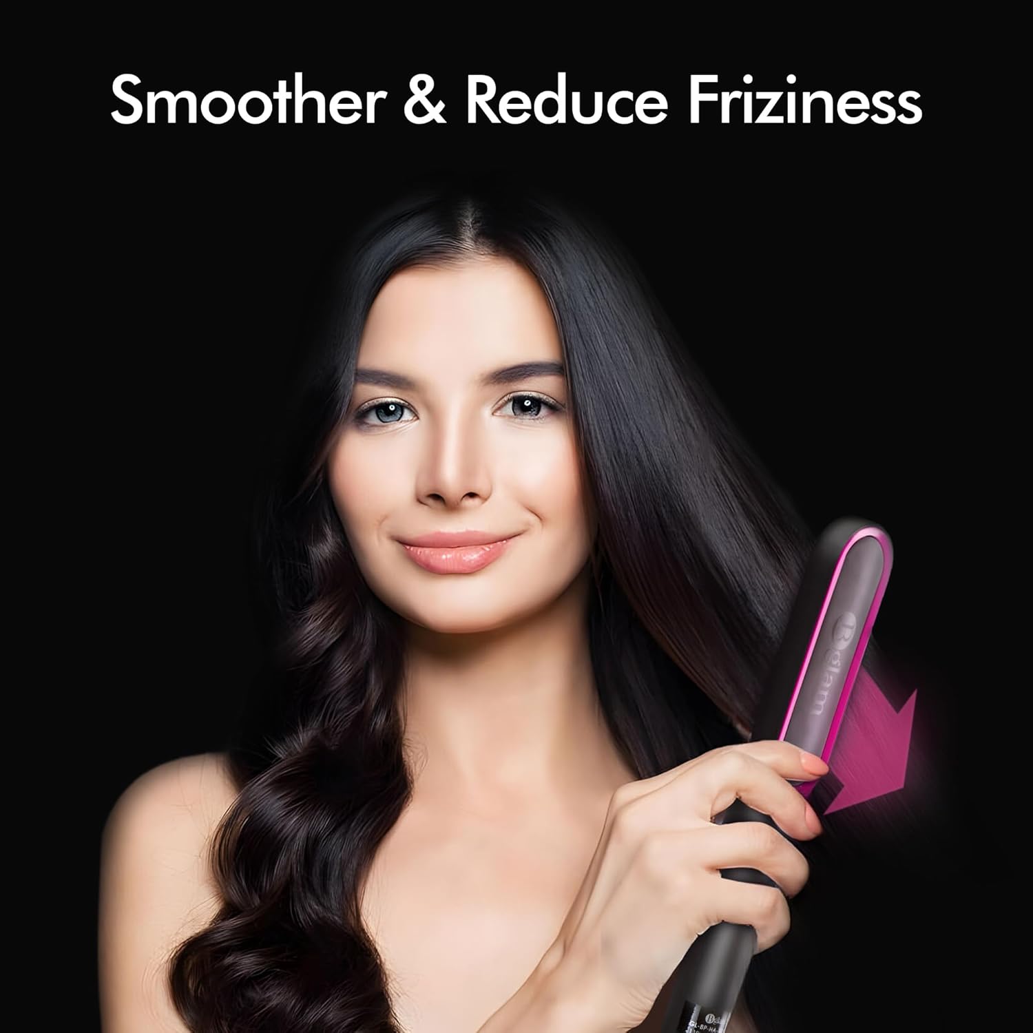 Hair Straightener Brush, Anti-Scald Straightening Comb for Women, Fast-Heating Ionic Hair Tool with 6 Adjustable Heat Temps Control, 30s Quick Heat Up & 20-Minute Auto-Off Safety Feature, Black - Image 6