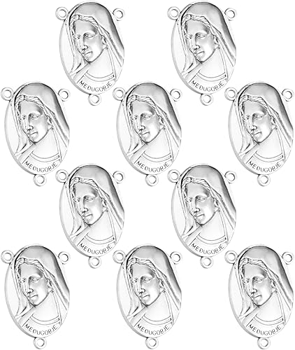 COTTVOTT San Benito, Medalla milagrosa de Nuestra Señora de Guadalupe para la fabricación de joyas DIY, parte de conexión del centro del rosario de