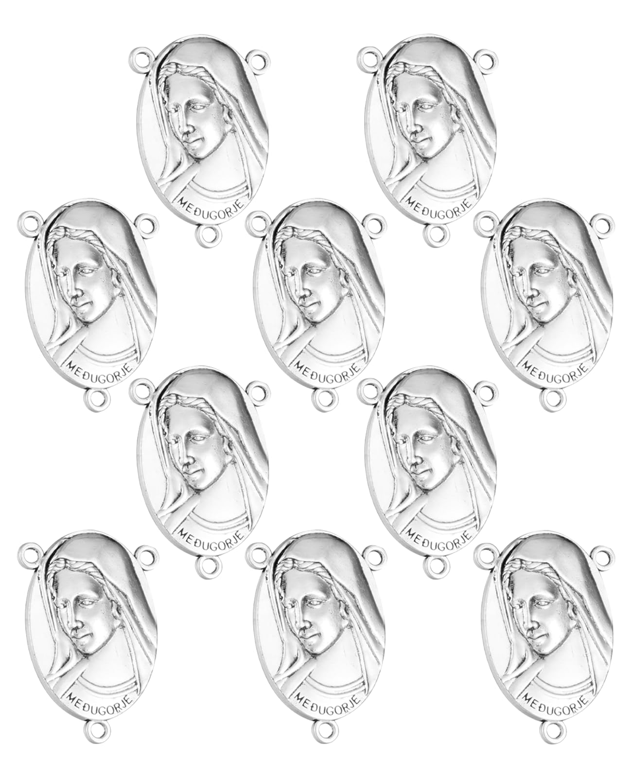 COTTVOTT St Benedict,Our Lady of Guadalupe Miraculous Medal for DIY Jewelry Making,Virgin Mary Christ Jesus Rosary Center Connection Part