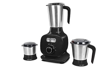 Faber 800W Mixer Grinder with 3 Stainless Steel Jar(FMG Candy 800 3J BK), Black