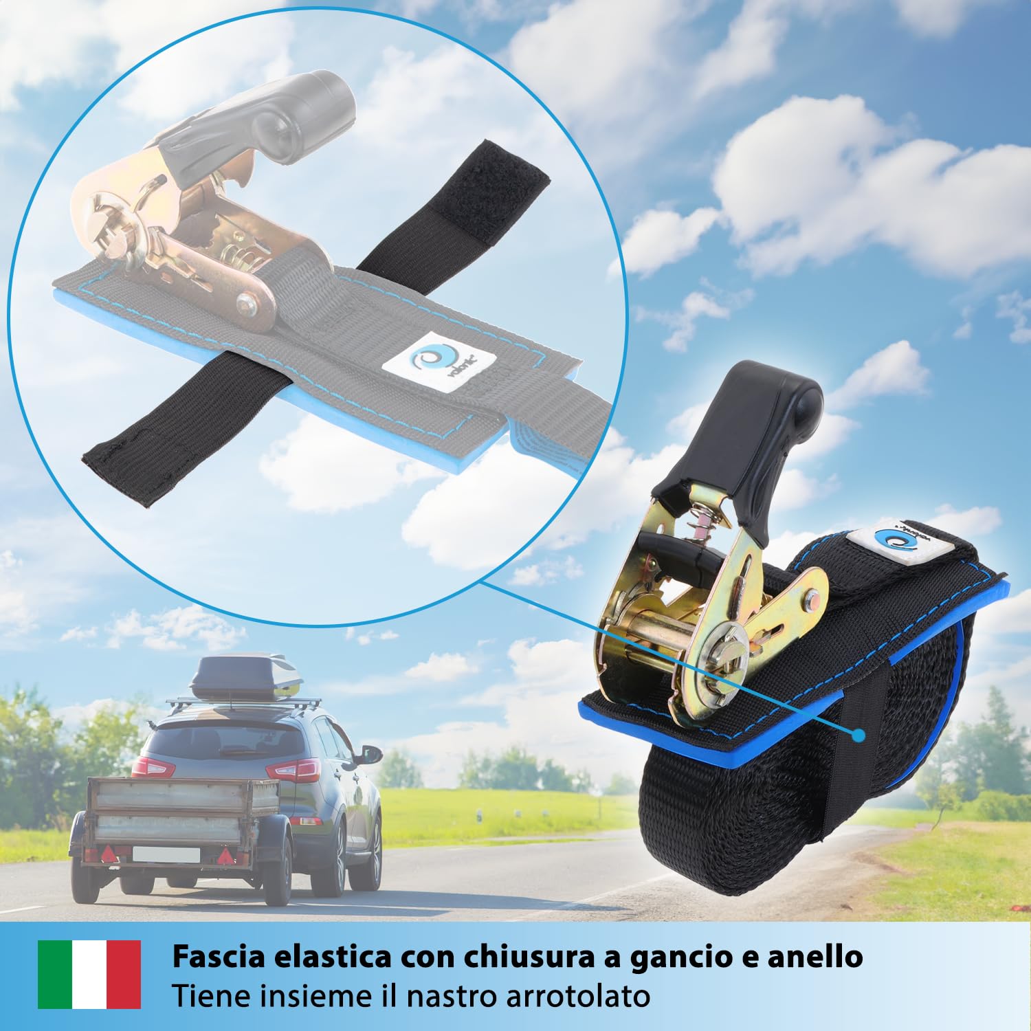 Cinghie Di Fissaggio Per Moto 2,25m - Con Ganci, Certificate TÜV, Carico 650kg, Imbottite - Foto 6