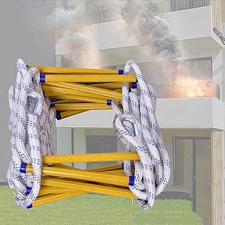 Fire Escape Ladder, Fire Escape Ladder, Emergency Safety Portable Rope Ladder, 2-18 Story Homes Reusable Compact Lightweight External Rescue Ladder, Weight Capacity 450KG-50m/164ft