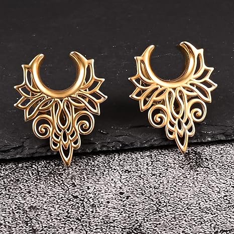 Vankula Oortunnel Flesh Plug Zadel Hollow Roestvrij Staal voor Uitgerekte Expander Oorpiercing 8mm tot 25mm, 16mm(5/8), Metaal