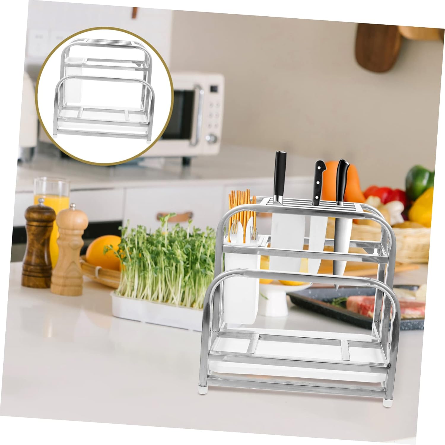 Kitchen Storage Holder Cutter Storage Shelf Silverware Holder for Fork Kitchenware Organizer