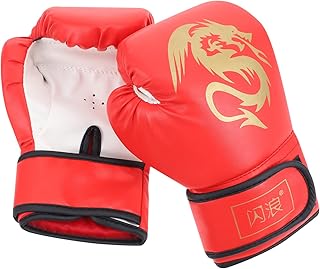 WHAMVOX 1 Par De Luvas De Boxe Para Crianças Luvas De Boxe Luvas De Kickboxing Luvas De Treinamento De Boxe Luvas De Muay Thai Luvas De Boxe Luvas De Boxe De Couro Luvas De Boxe Vermelho
