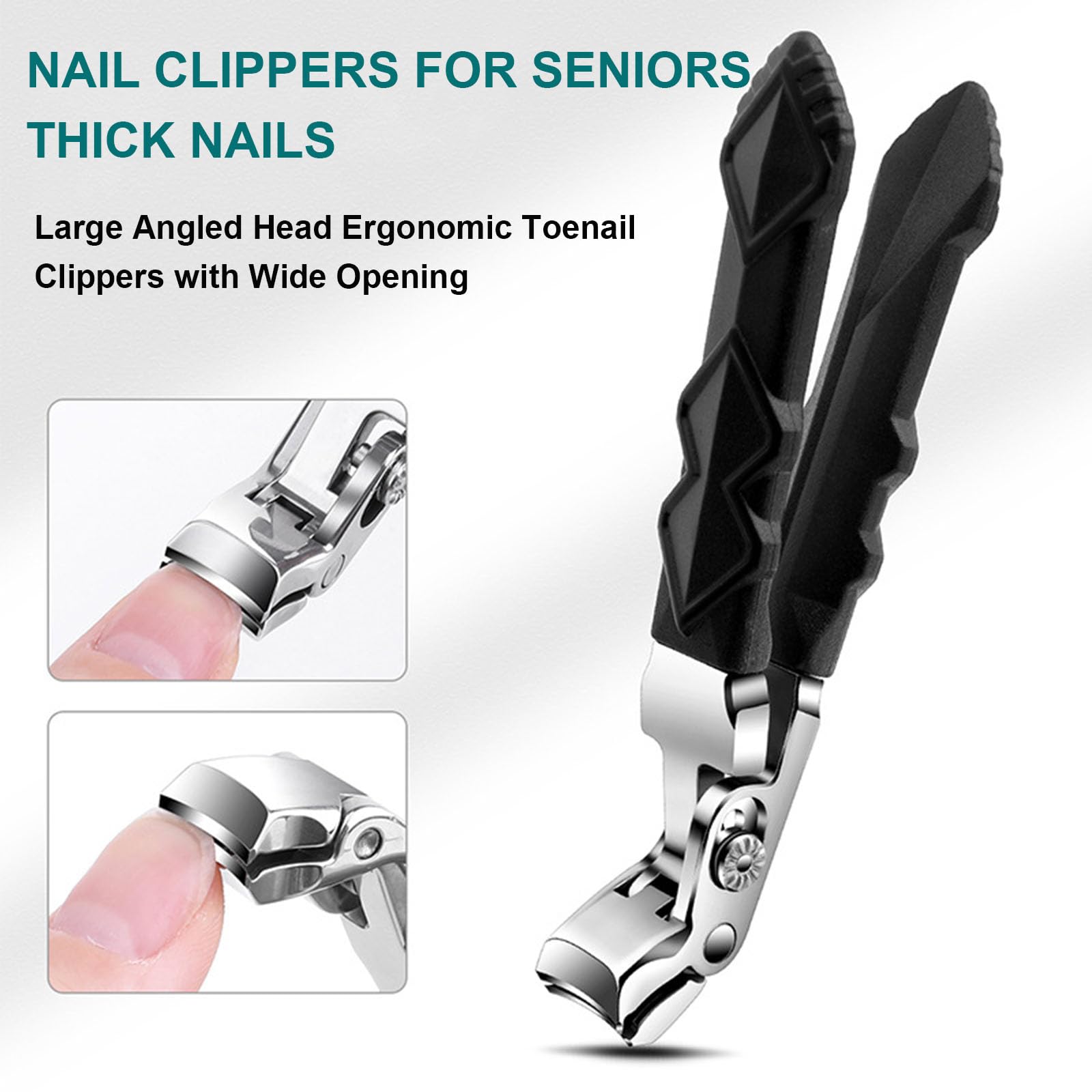 Clipmaster Pro - Cortaúñas para los pies, cortaúñas Out Fany Clipmaster Pro, cortaúñas grandes en ángulo para personas mayores, uñas gruesas con amplia apertura (A)