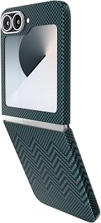 TIJAS Sliva Case for Samsung Galaxy Z Flip 6 Premium Aramid Fiber 0.6mm Magnetic Phone Cover for Galaxy Z Flip 6 (Blue M W... Price In India