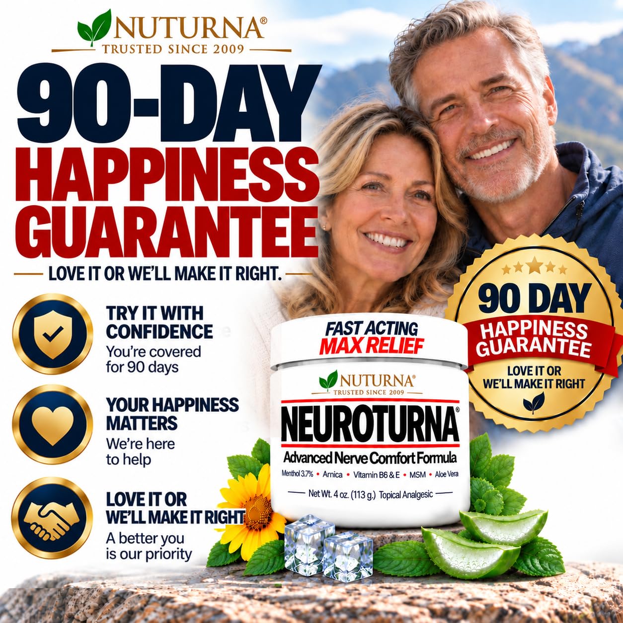 Neuropathy Nerve Cream - Fast Acting Relief Cream For Feet, Hands, Legs & Toes - Ultra Strength Menthol, Arnica, Aloe Vera, MSM - Non-Greasy, Soothing Comfort - 4 oz — Amazon image 7