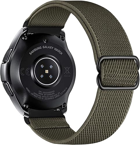 Correa de nailon trenzada Solo Loop de 0.866in, compatible con Samsung Galaxy Watch Gear S31.811in, correa elástica de repuesto para mujeres y