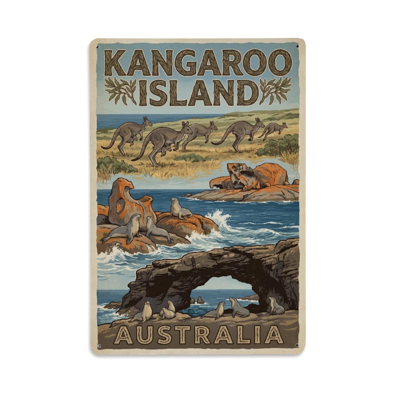 Metal Tin Sign Australia Kangaroo Island Travel