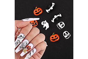 Halloween Party Nail Charms 3D Pumpkin Bat Ghost Gem Nail Art Supply for Holiday