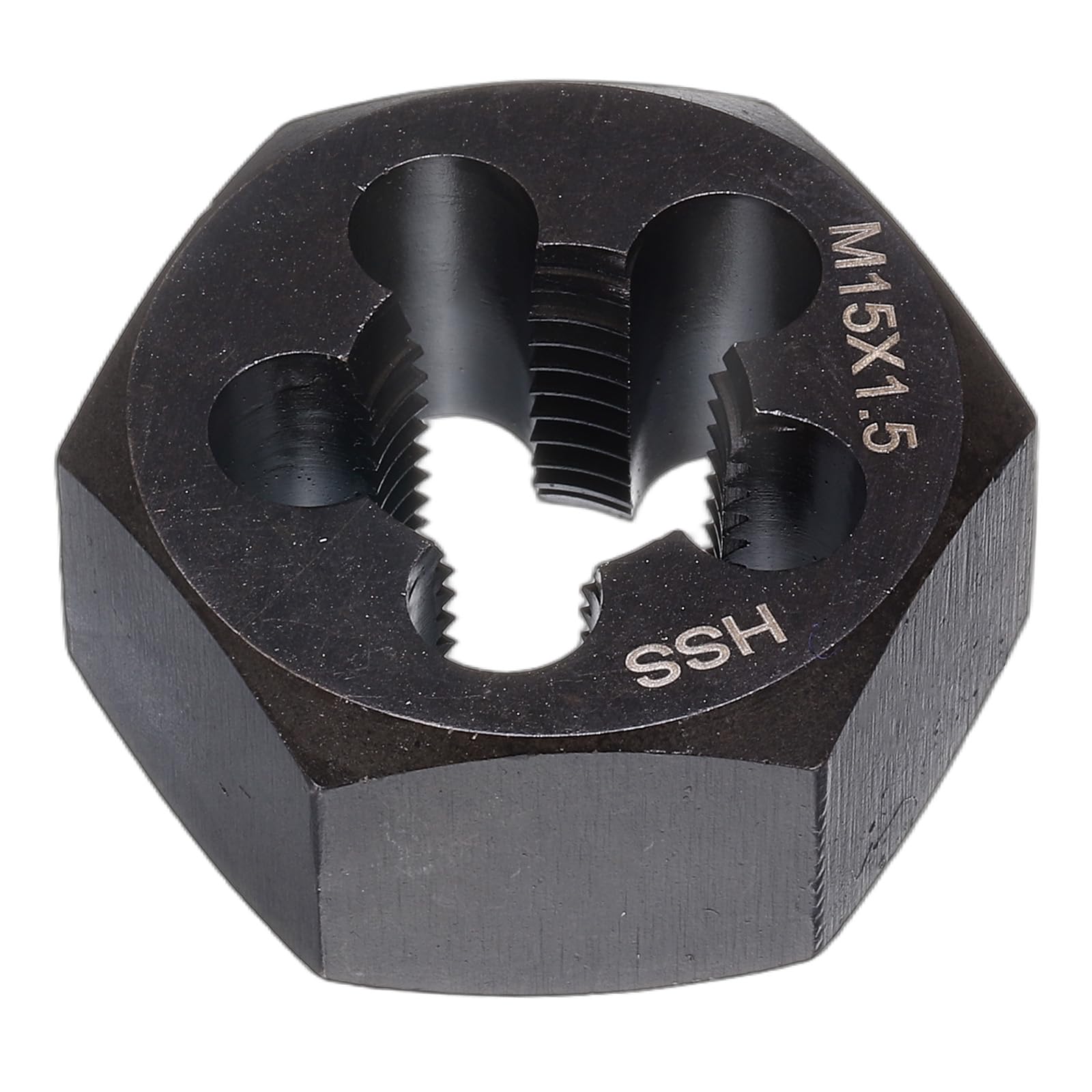 HARFINGTON Hex Threading Die M15 x 1.5 Metric Thread Right Hand High Speed Steel Rethreading Fixed Die Screw Cutting Tapping Repair Tool