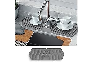 Kitchen Sink Splash Guard, 14-inch Silicone Draining Mat for Faucet