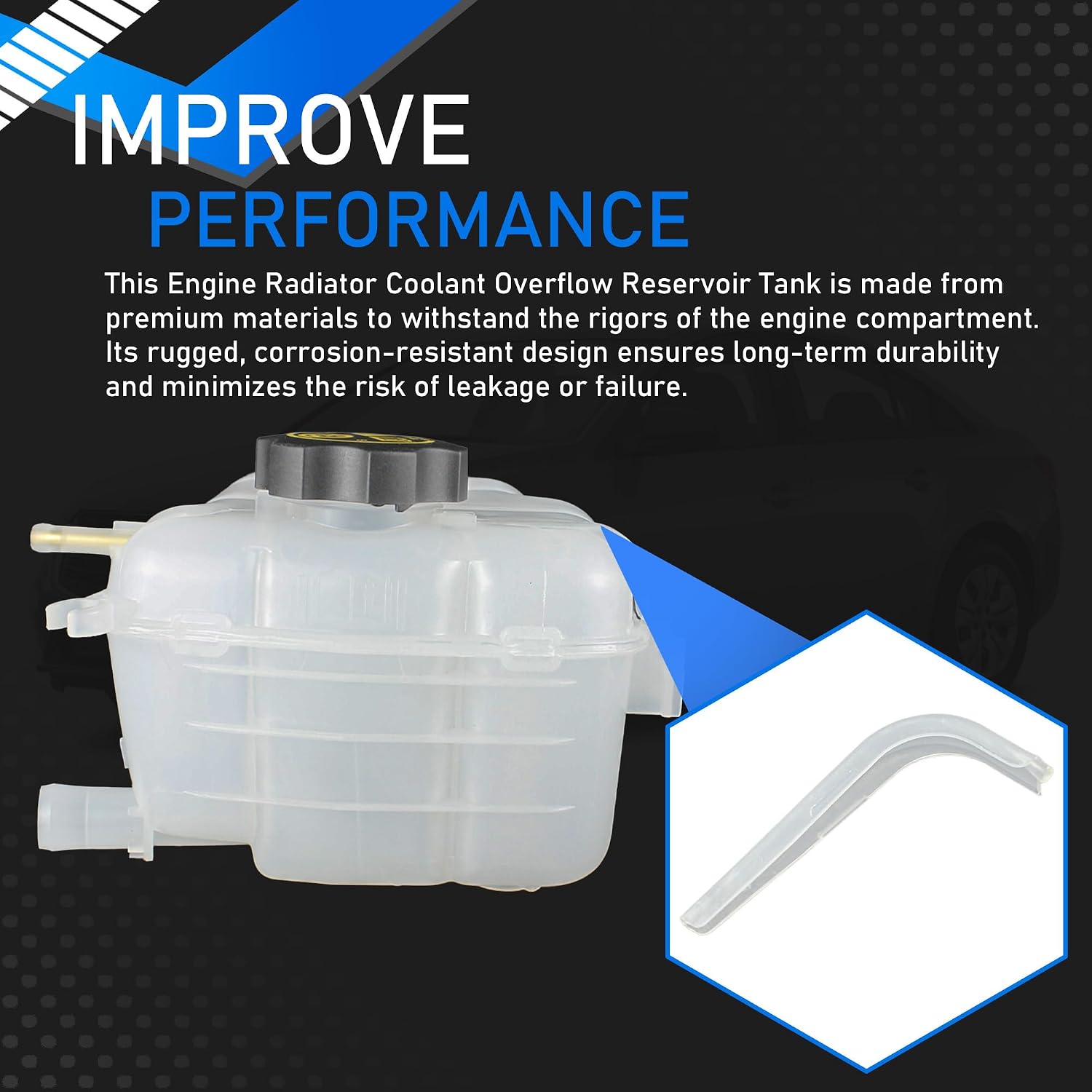 Engine Radiator Coolant Overflow Reservoir Tank With Cap Compatible With Buick Cascada Verano Chevrolet Cruze/Cruze Limited Orlando Replaces 603-383 DAKG-15390 FRT1216C 13256823