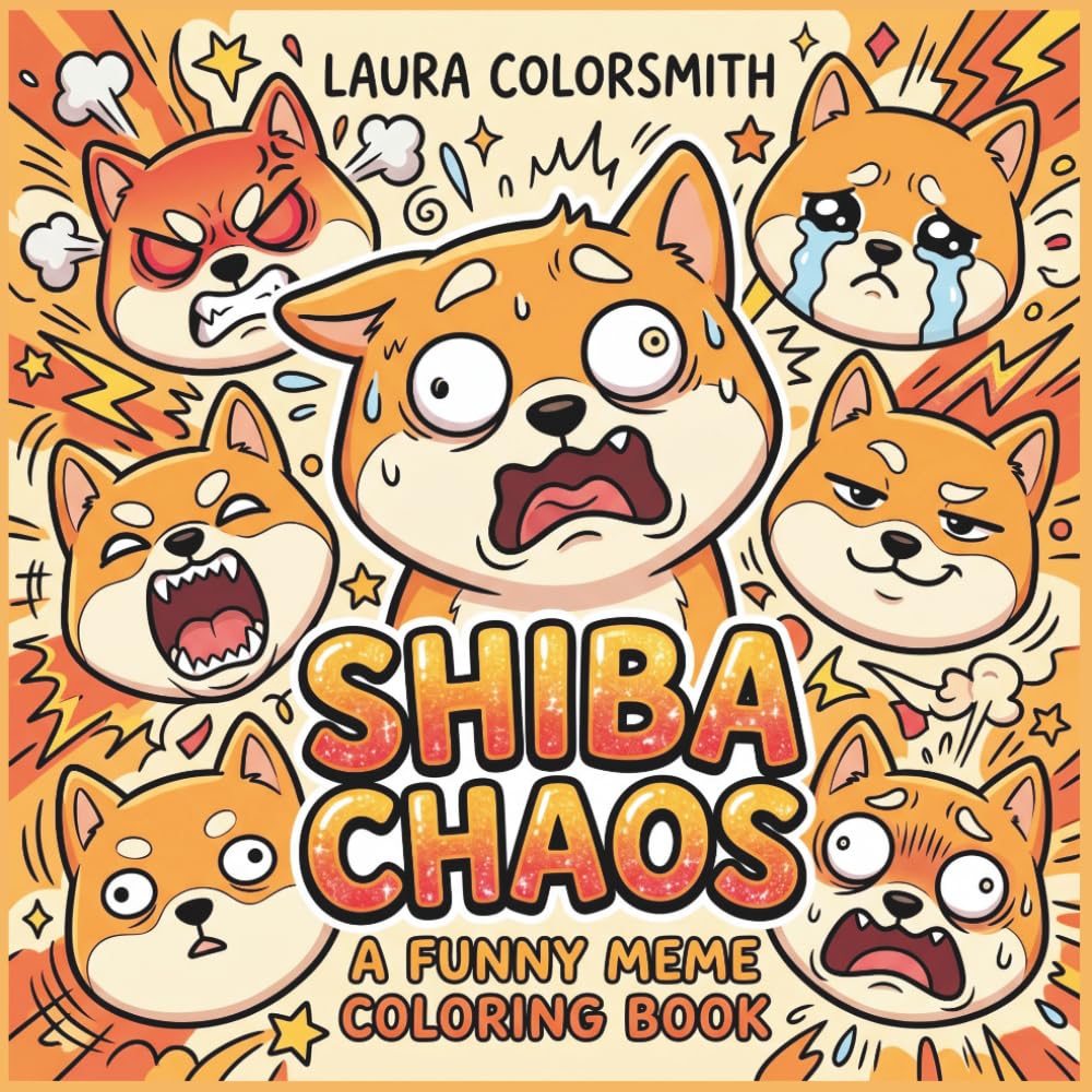 Shiba Chaos - A Funny Meme Coloring Book: Hilarious Shiba Inu Meme Coloring Book – Silly, Cute & Stress-Relieving Designs for All Ages