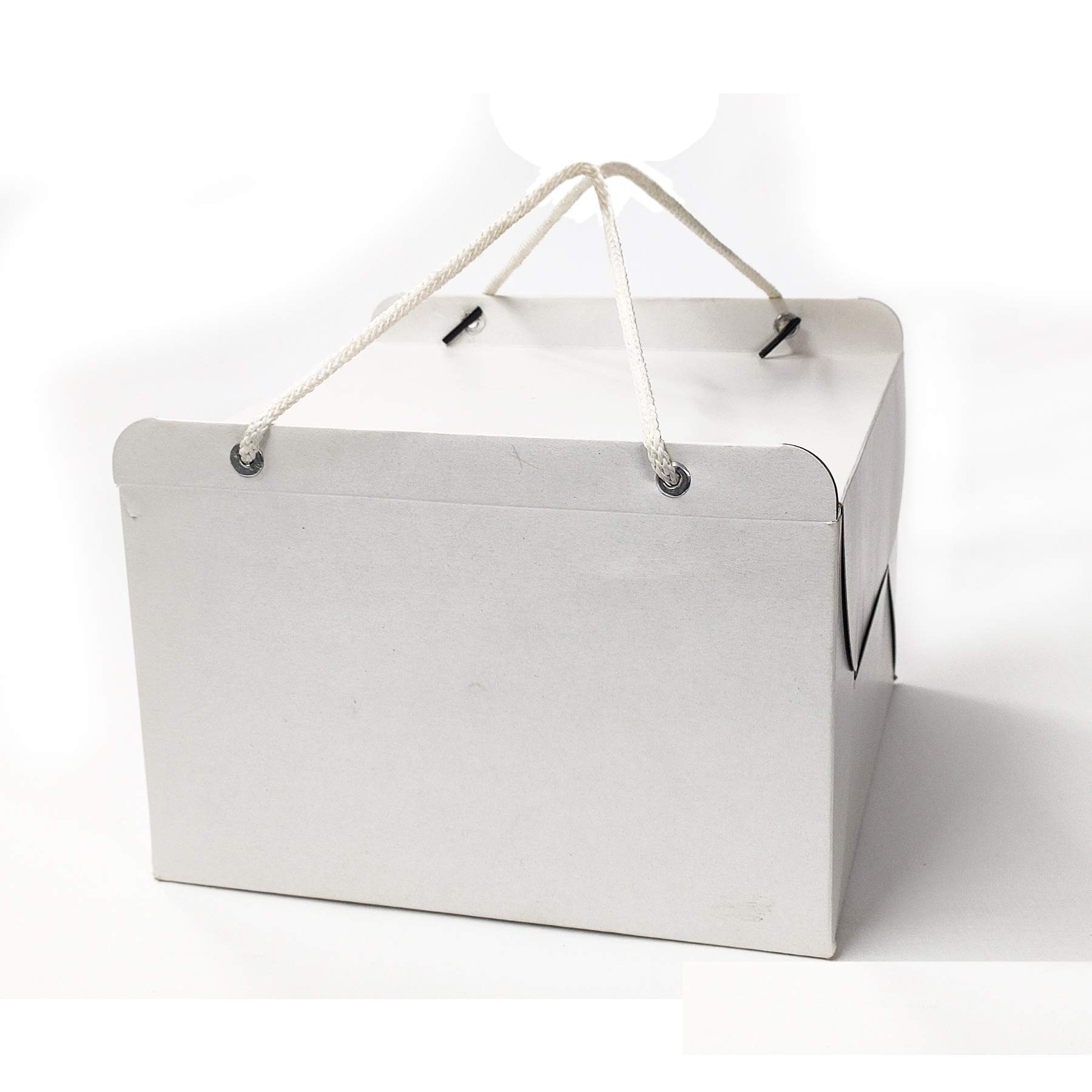 Plain White Cake Box Plain Cake Paper Packaging With Rope Handle (10x10x4 for one kg) pack of 5