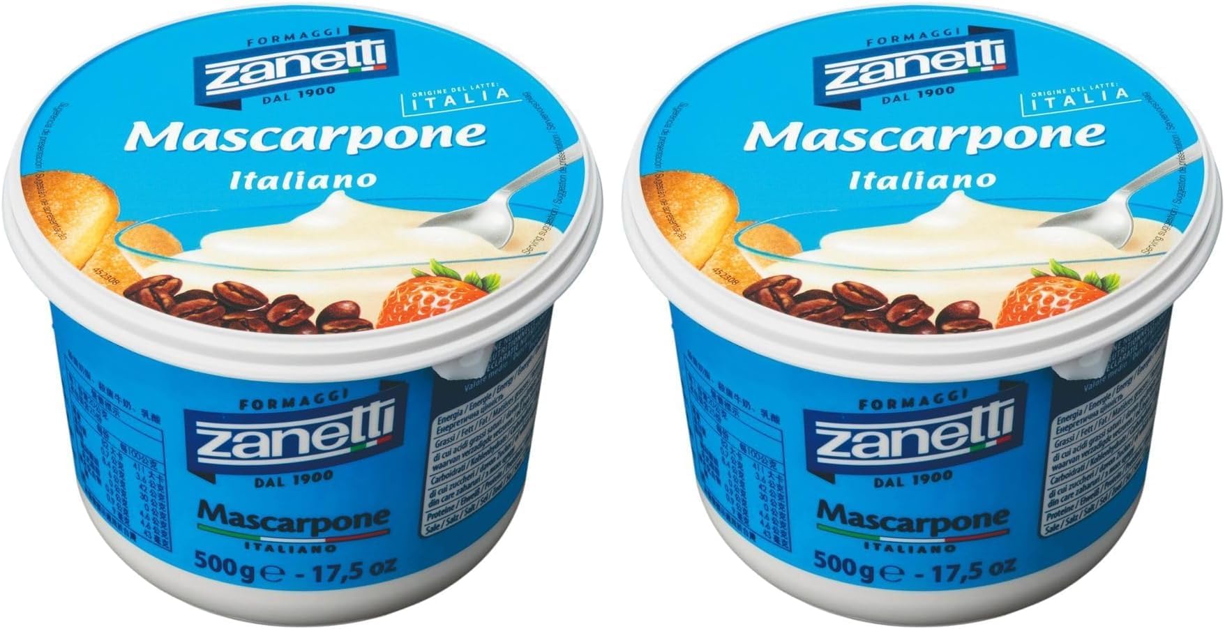 [冷蔵] ザネッティ 業務用 マスカルポーネ 500g (× 2)