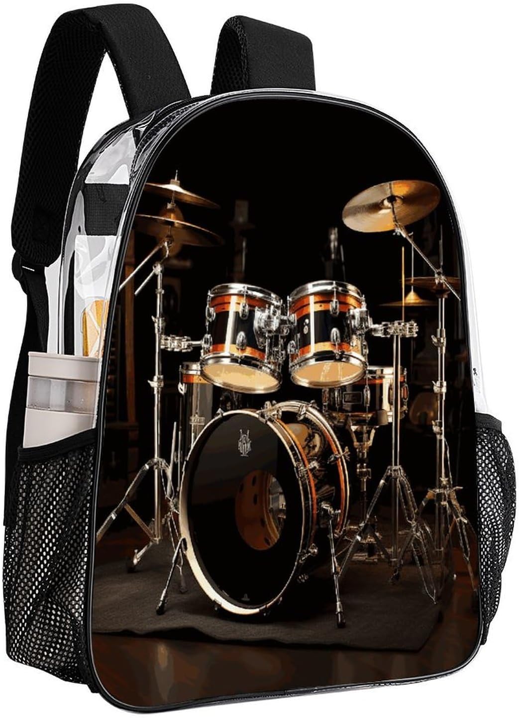 Drum Set Clear Backpack Transparent Backpack image 3