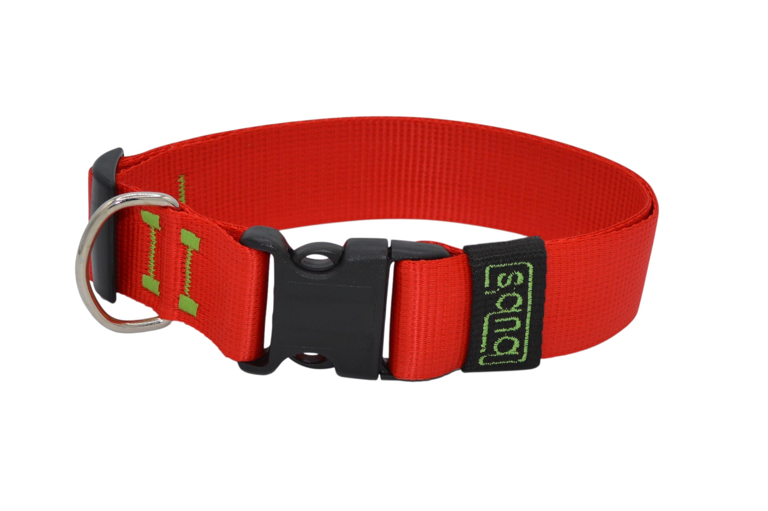bub's Collar - Collar para Perro con Cierre rápido.Suave, Antialérgico, Lavable, Ajustable y Resistente. (Rojo, L 42 a 62 cm Ancho 40 mm)