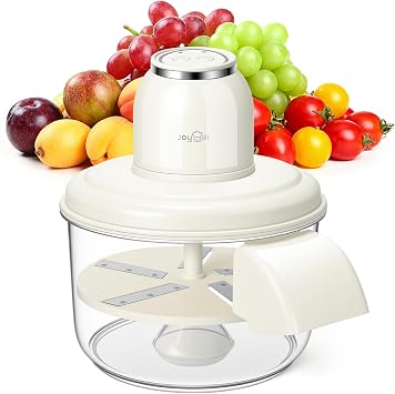 JOYHILL Electric Grape Peeling Machine, Automatic Fruit and Garlic Peeler for Grape Tomato Cherry, 50W Motor with Stainless Steel Blades, Rechargeable Cordless Kitchen Peeling Tool White-1PC
