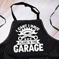 Vista 3 de WZMPA Car Mechanic Apron With Pockets Car Mechanic Gifts I Cant I Have Plans In The Garage Adjustable Apron For Dad Men