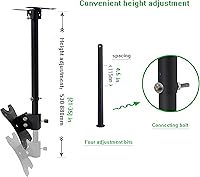 Vista 4 de Soporte de montaje de TV de techo ajustable que se adapta a la mayoría de monitores de plasma LED LCD de 14 a 42 pulgadas, pantallas de pantalla