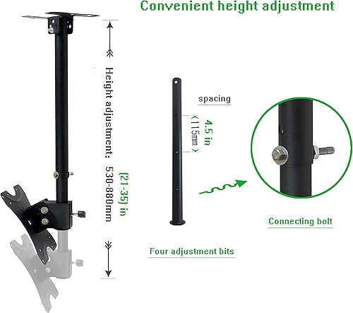 Miniatura 4 de Soporte de montaje de TV de techo ajustable que se adapta a la mayoría de monitores de plasma LED LCD de 14 a 42 pulgadas, pantallas de pantalla