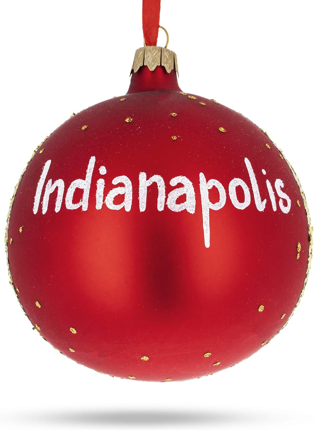 Indianapolis, Indiana, USA Glass Ball Christmas Ornament 4 Inches