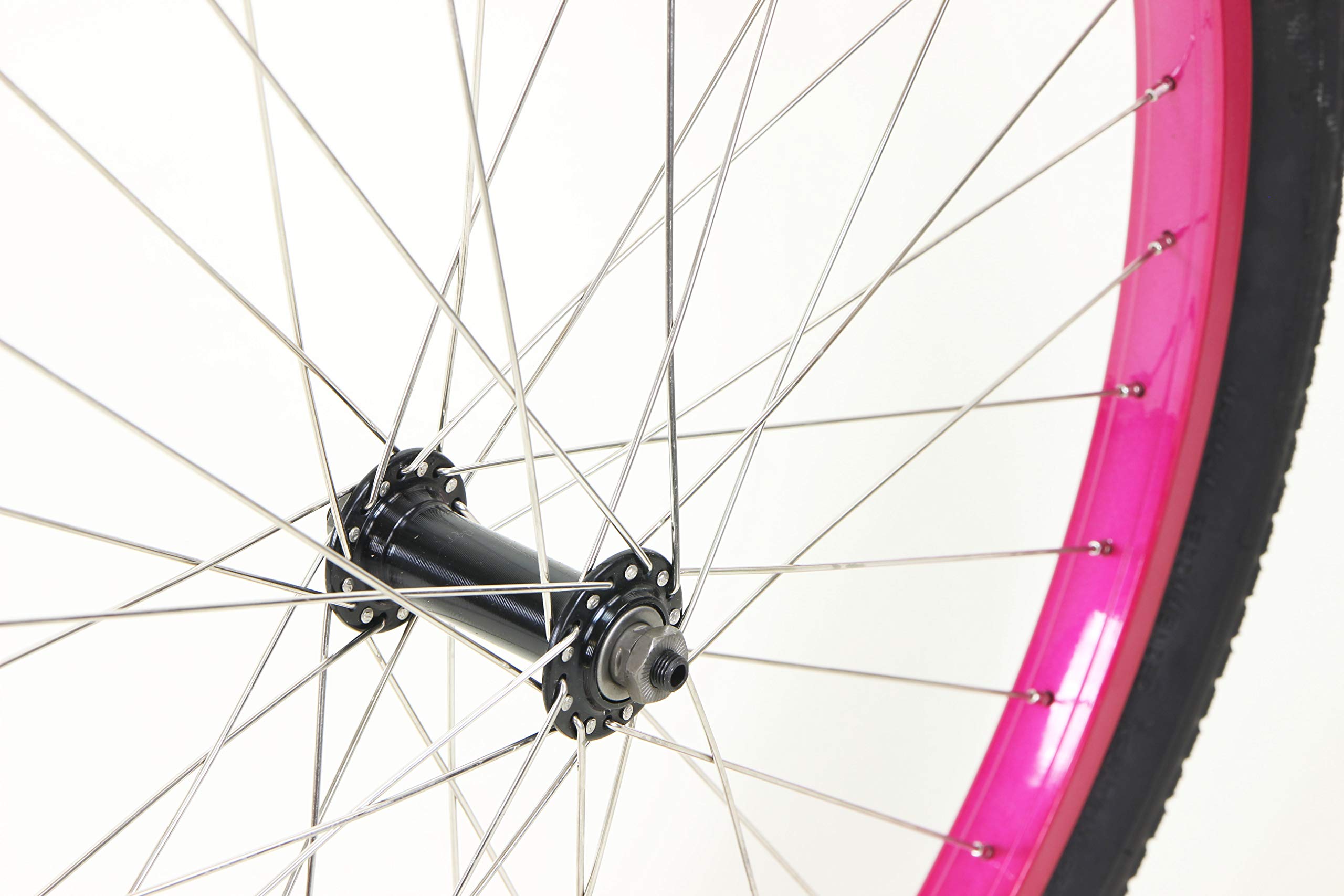 26 inch Coaster Brake Wheel Set Beach Cruiser Bike Bicycle with Tires and Tubes! (Pink)