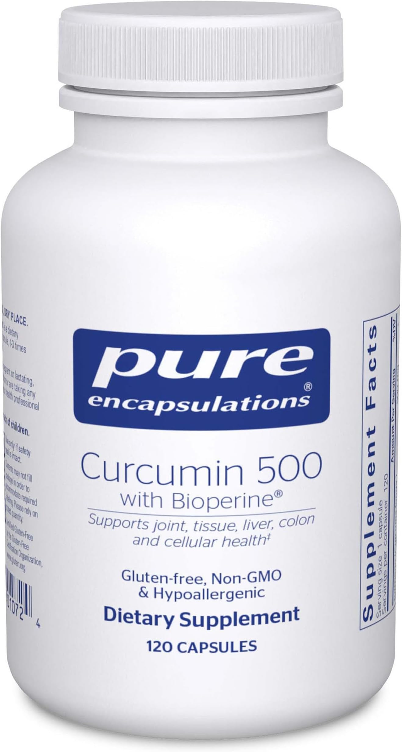 Curcumin 500 with Bioperine - Antioxidant Supplement to Support Joints, Tissue, Liver, Colon & Cellular Health* - with Turmeric Curcumin & Bioperine - 120 Capsules