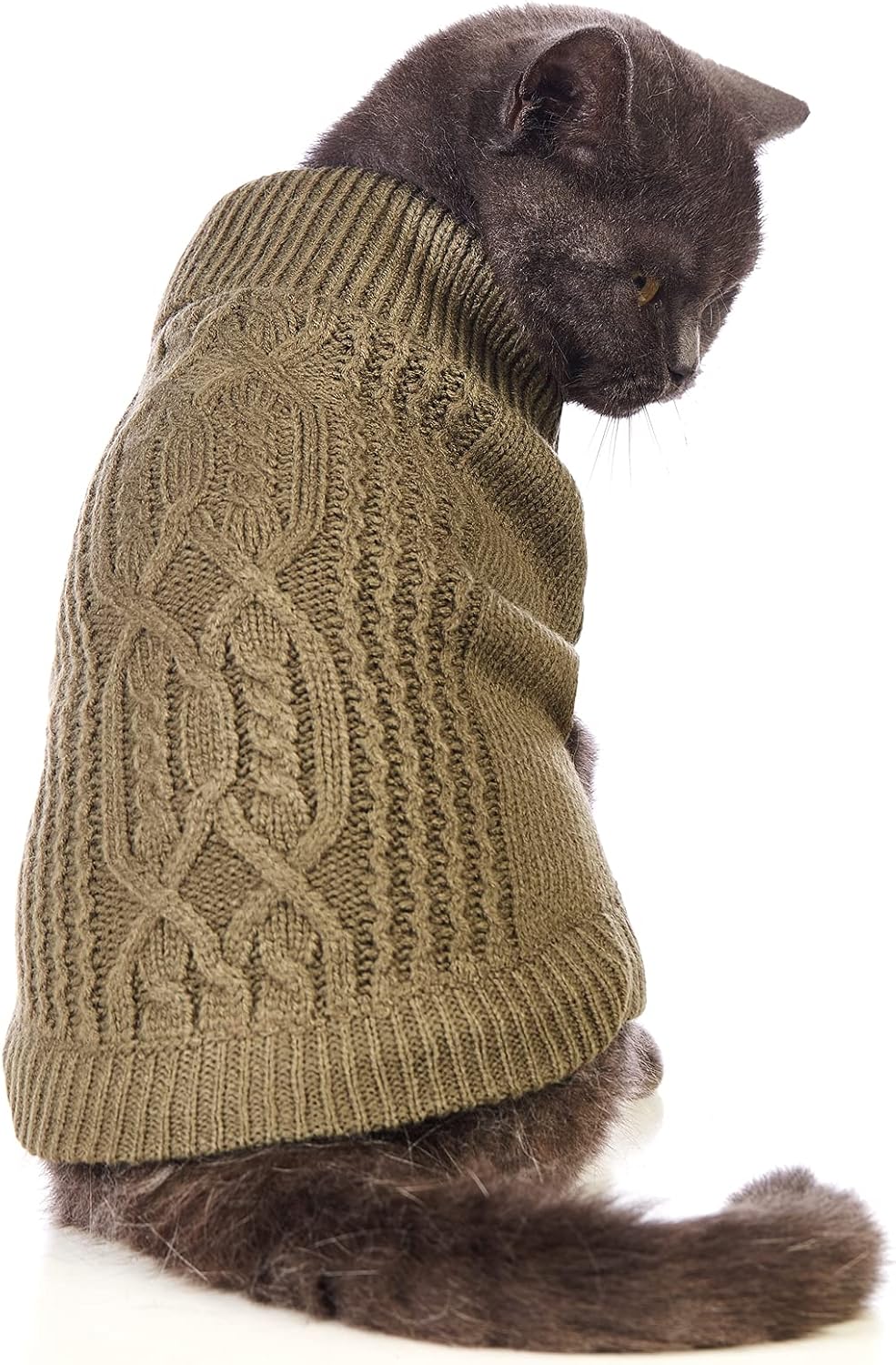 Jnancun Cat Sweater Turtleneck Knitted Sleeveless Cat Clothes Warm Winter Kitten Clothes Outfits for Cats or Small Dogs in Cold Season…