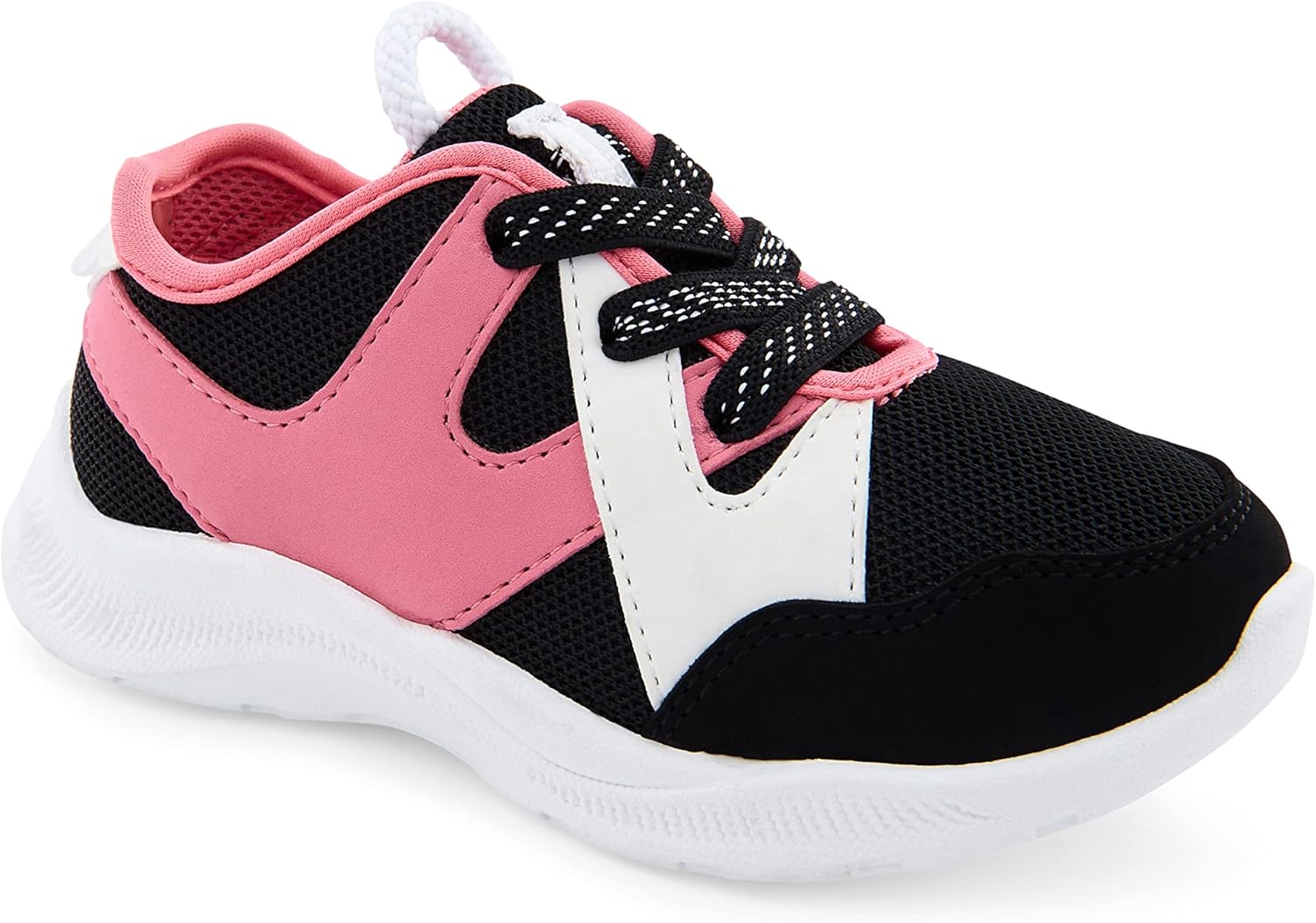 OshKosh B'Gosh girls Os22a04b Athletic Sneaker, Black/Pink, 4 Toddler US