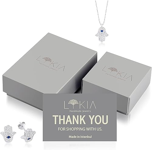 Miniatura 8 de Lykia Plata de ley 925 chapada en oro de 18 quilates Collar de protección Joyas Colgante Viene con una hermosa caja de regalo