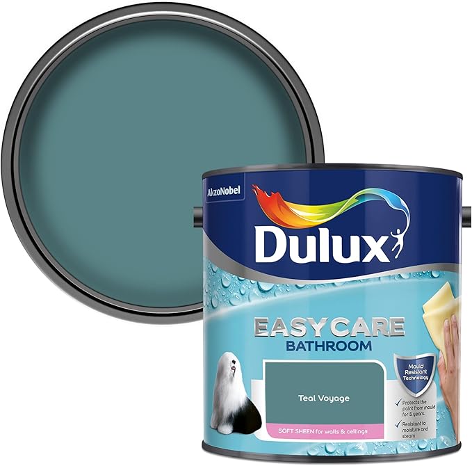 Dulux Easycare Bathroom Soft Sheen Paint - Teal Voyage - 2.5L