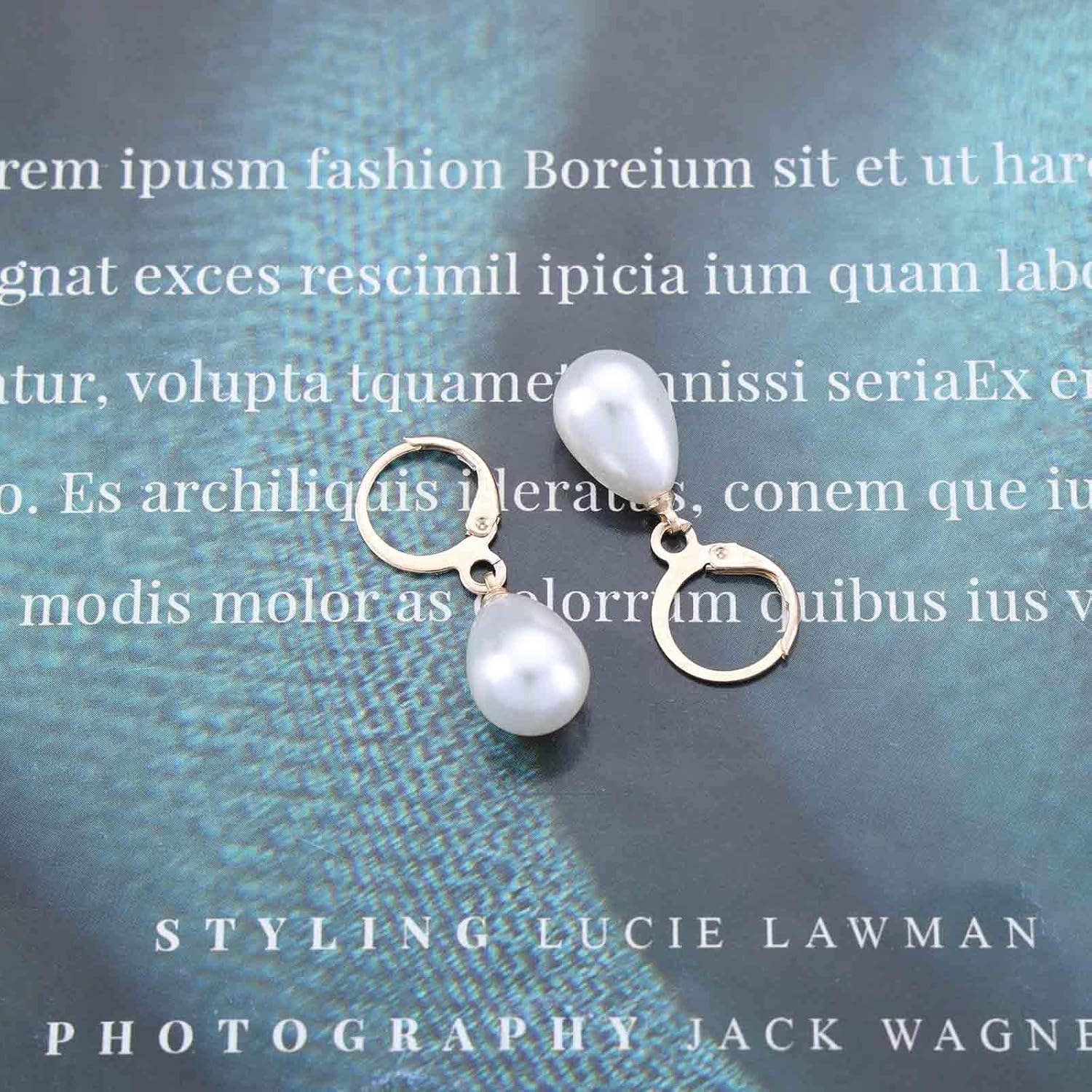 Vintage Teardrop Pearl Drop Earrings Gold Pearl Dangle Earrings White Pearl Earrings Pearl Teardrop Earrings Jewelry for Women - Image 4