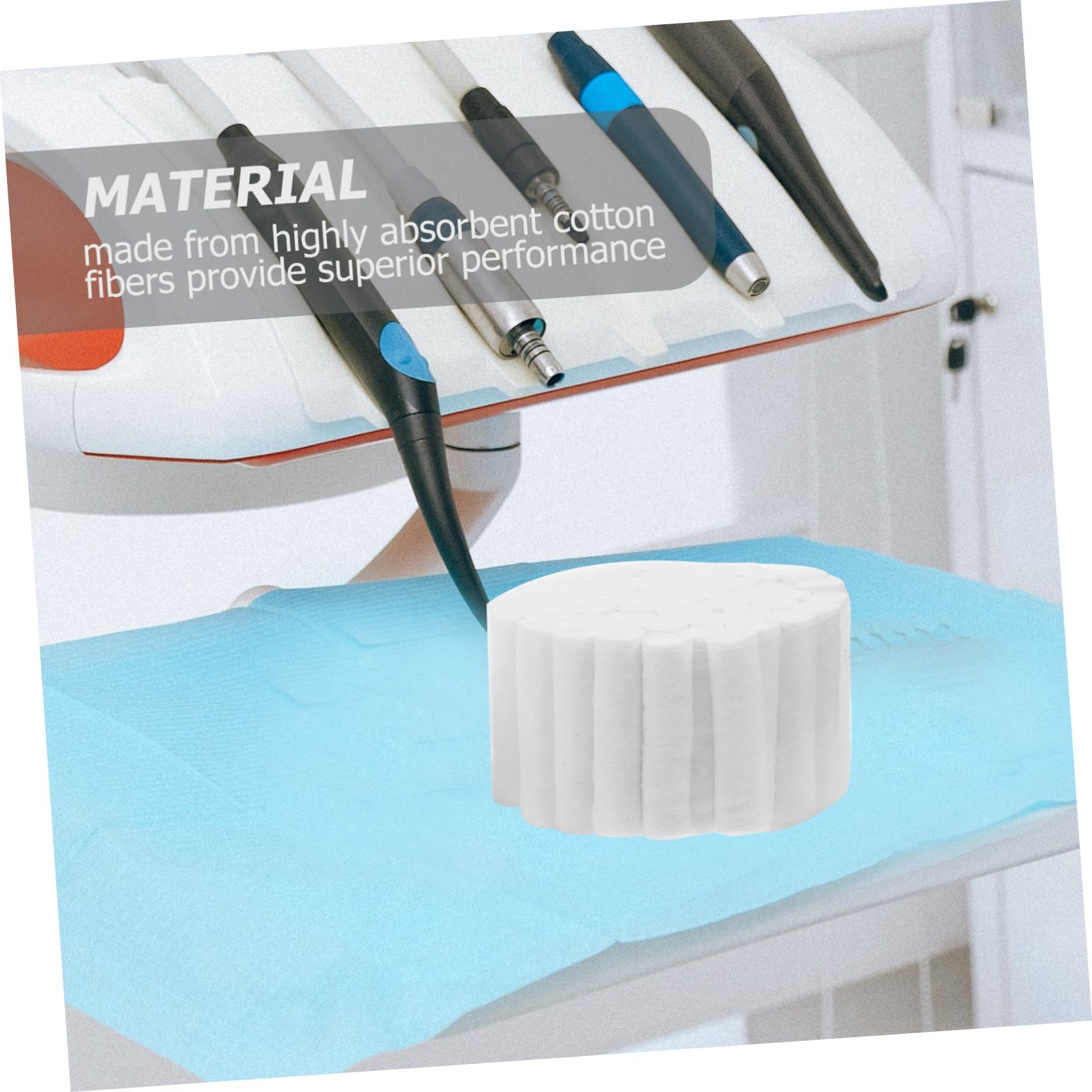 Cabilock Tamponi Odontoiatrici in Cotone Bianco 5 Pezzi, Assorbenti e Flessibili per Uso Dentale e Forniture Orali, Mantengono la Forma per Pulizia Manuale