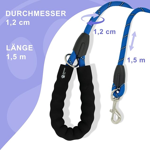 Foto 7 de 8 de Reichstadt Pets Correa Perros Nylon EVA 25RSP084 Blue 1,5m