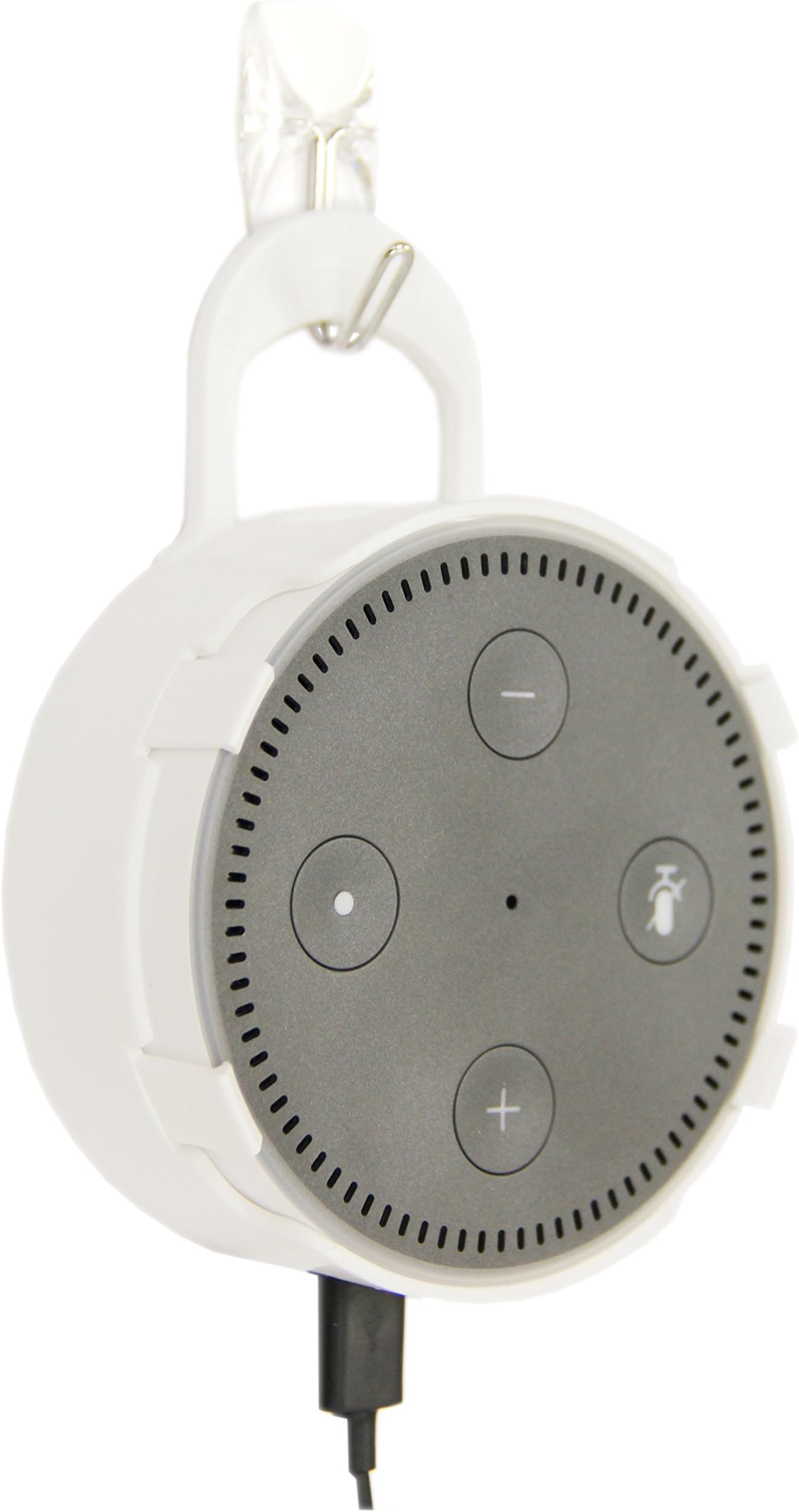 Amaz247 2nd Generation Echo Dot Protective Case for Echo Dot Gen 2, Alexa Case Cover Bag Box Accessories, Wall Mount with Hanger Loop (White & Hook)