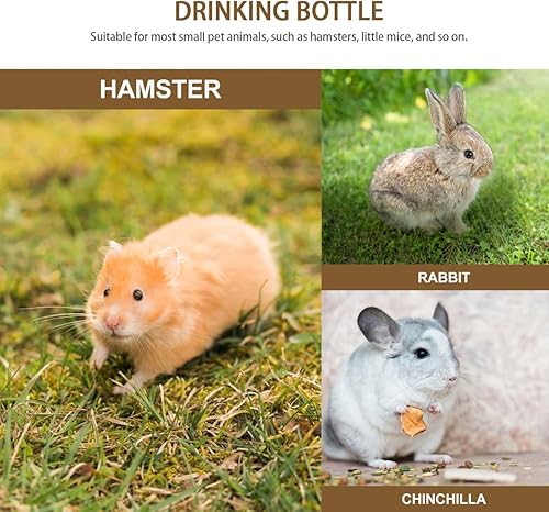 Miniatura 9 de Dispensador de fuente de agua para mascotas, botella de agua pequeña para conejos, botella de agua colgante para conejos, botellas de agua colgantes