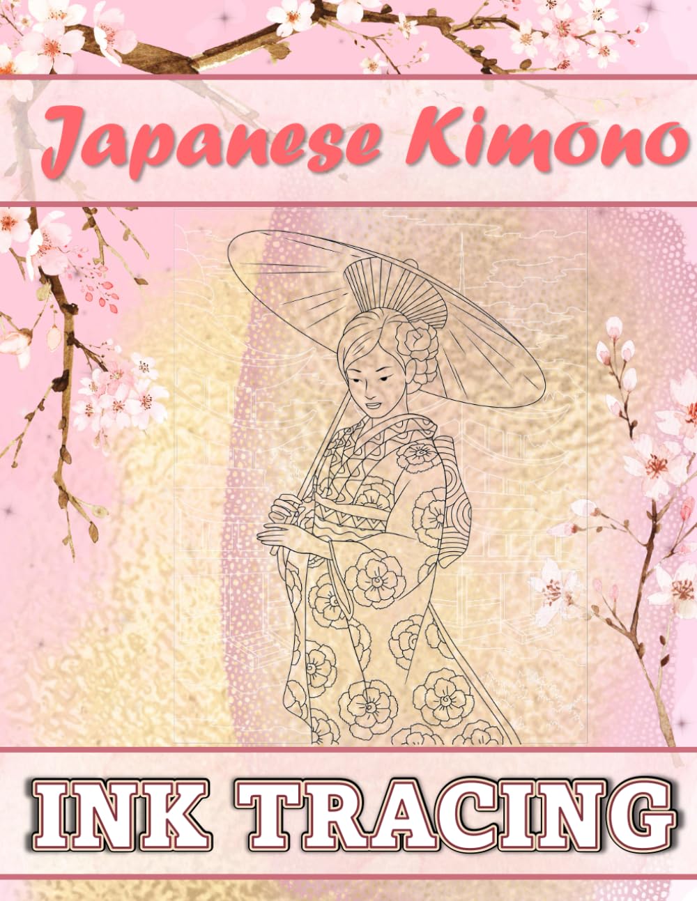 Japanese Kimonos Ink Tracing: Follow the White Lines to Reveal the Beautiful Kimonos
