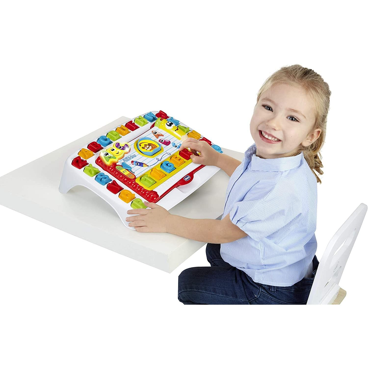 Chicco Banco Scuola Leggi e Impara Edu4You Bambini, Gioco Educativo Evolutivo Elettronico e Parlante per Imparare le Lettere dell'Alfabeto, Ispirato al Metodo Montessori, Giochi per Bambini 3-6 Anni